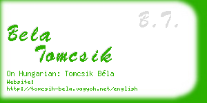 bela tomcsik business card